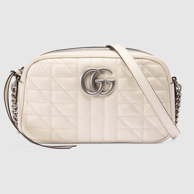 Gucci GG Marmont Small Matelasse Shoulder Bag 447632 White